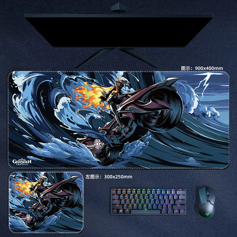 Citlali Mavuika Mouse Pad Genshin Impact Pyro Archon Mousepad Genshin Computer Pad Anime PC Gaming Accessories Desk Mat