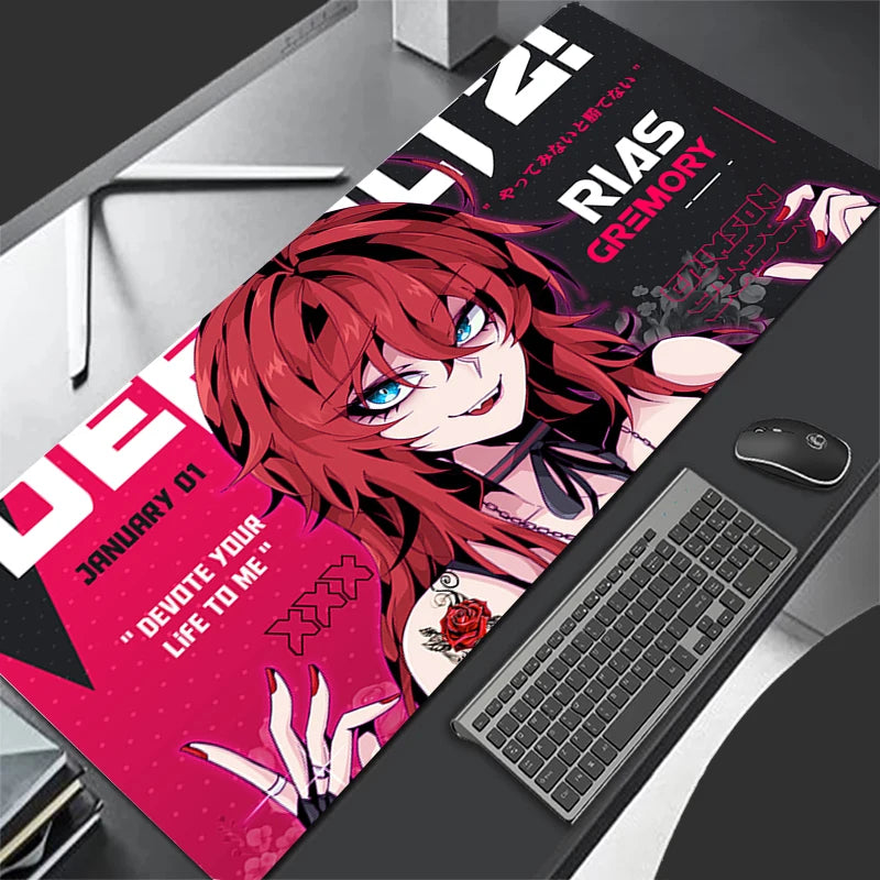 RIAS Mousepad XXL Anime Sexy Girls Keyboard Pad Mouse Mat Gamer Soft Office Carpet Table Mat Desktop 900X400 Mouse Pad