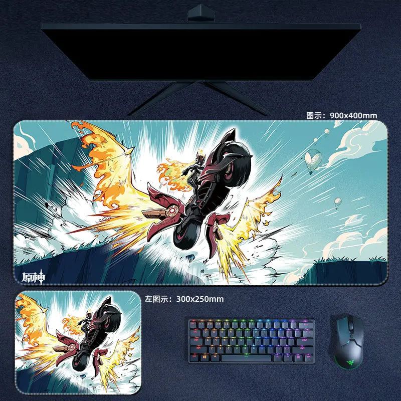 Citlali Mavuika Mouse Pad Genshin Impact Pyro Archon Mousepad Genshin Computer Pad Anime PC Gaming Accessories Desk Mat