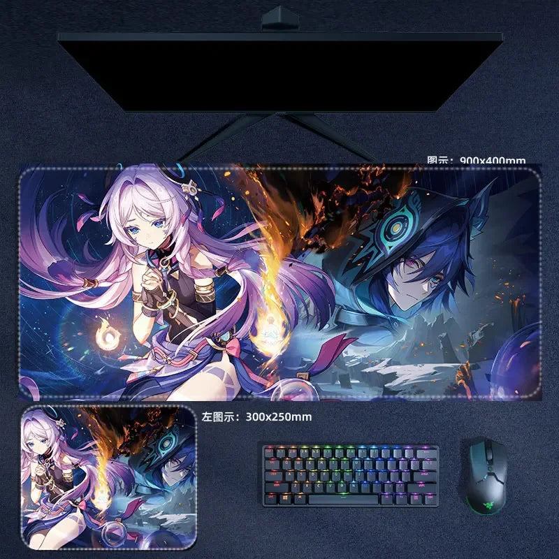 Citlali Mavuika Mouse Pad Genshin Impact Pyro Archon Mousepad Genshin Computer Pad Anime PC Gaming Accessories Desk Mat