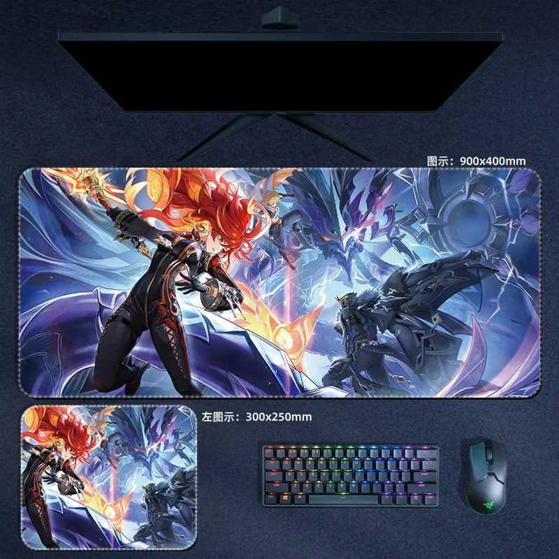 Citlali Mavuika Mouse Pad Genshin Impact Pyro Archon Mousepad Genshin Computer Pad Anime PC Gaming Accessories Desk Mat