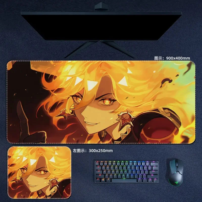 Citlali Mavuika Mouse Pad Genshin Impact Pyro Archon Mousepad Genshin Computer Pad Anime PC Gaming Accessories Desk Mat