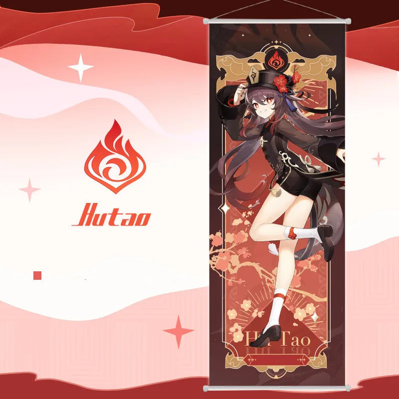 New Nahida Wanderer Raiden Shogun Genshin Impact Scroll Canvas Painting Home Decor Wall Hanging Anime Poster Wall Art Room Decor