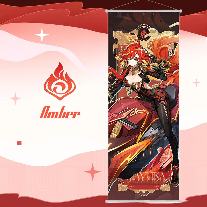 New Nahida Wanderer Raiden Shogun Genshin Impact Scroll Canvas Painting Home Decor Wall Hanging Anime Poster Wall Art Room Decor