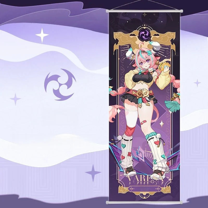 New Nahida Wanderer Raiden Shogun Genshin Impact Scroll Canvas Painting Home Decor Wall Hanging Anime Poster Wall Art Room Decor