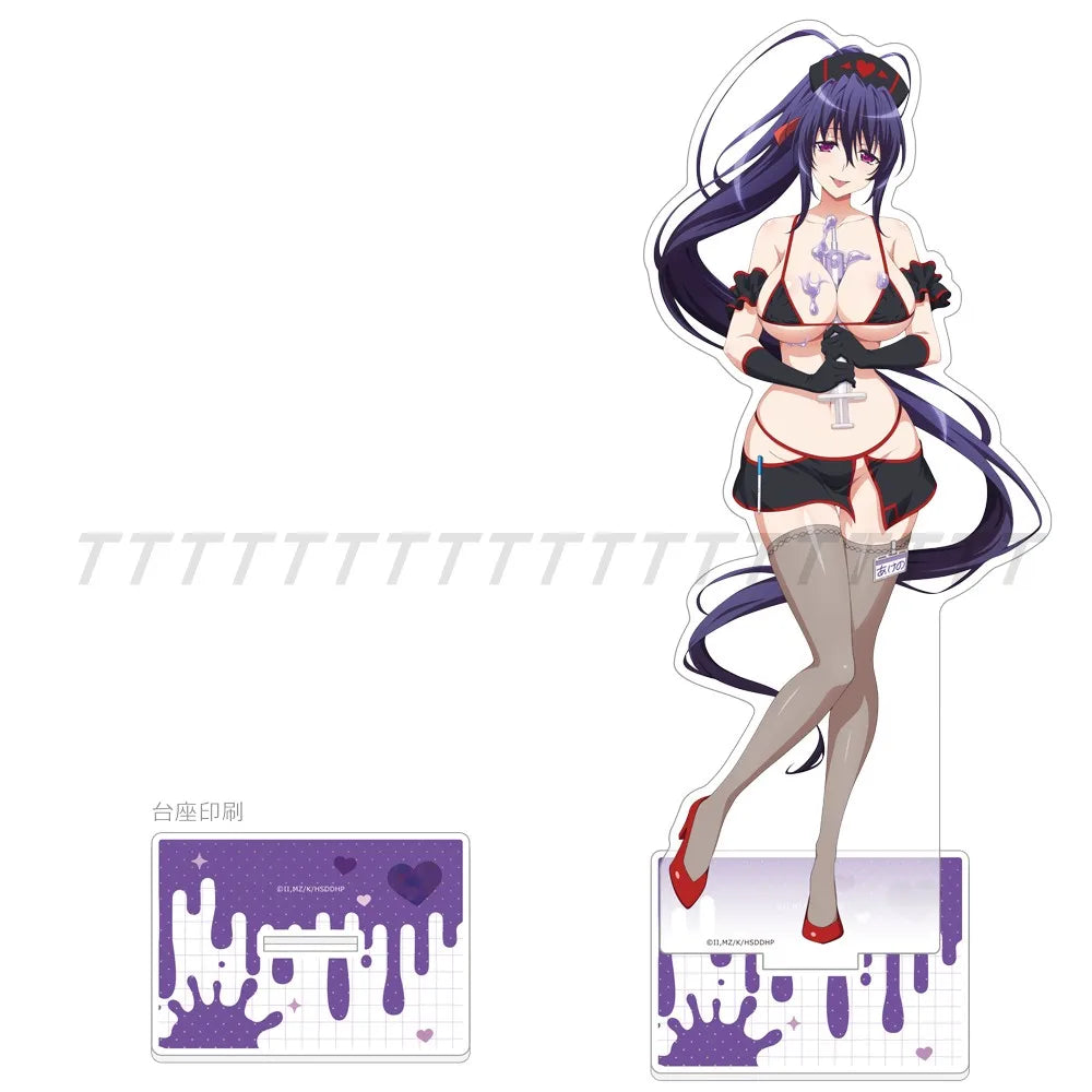 Game Rias Gremory Himejima Akeno Acrylic Stand Figure Doll Anime Keychain Model Plate Cosplay Toy for Gift