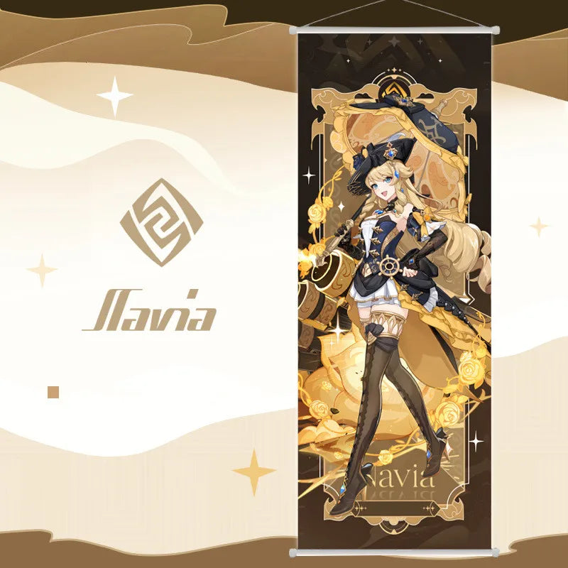 New Nahida Wanderer Raiden Shogun Genshin Impact Scroll Canvas Painting Home Decor Wall Hanging Anime Poster Wall Art Room Decor