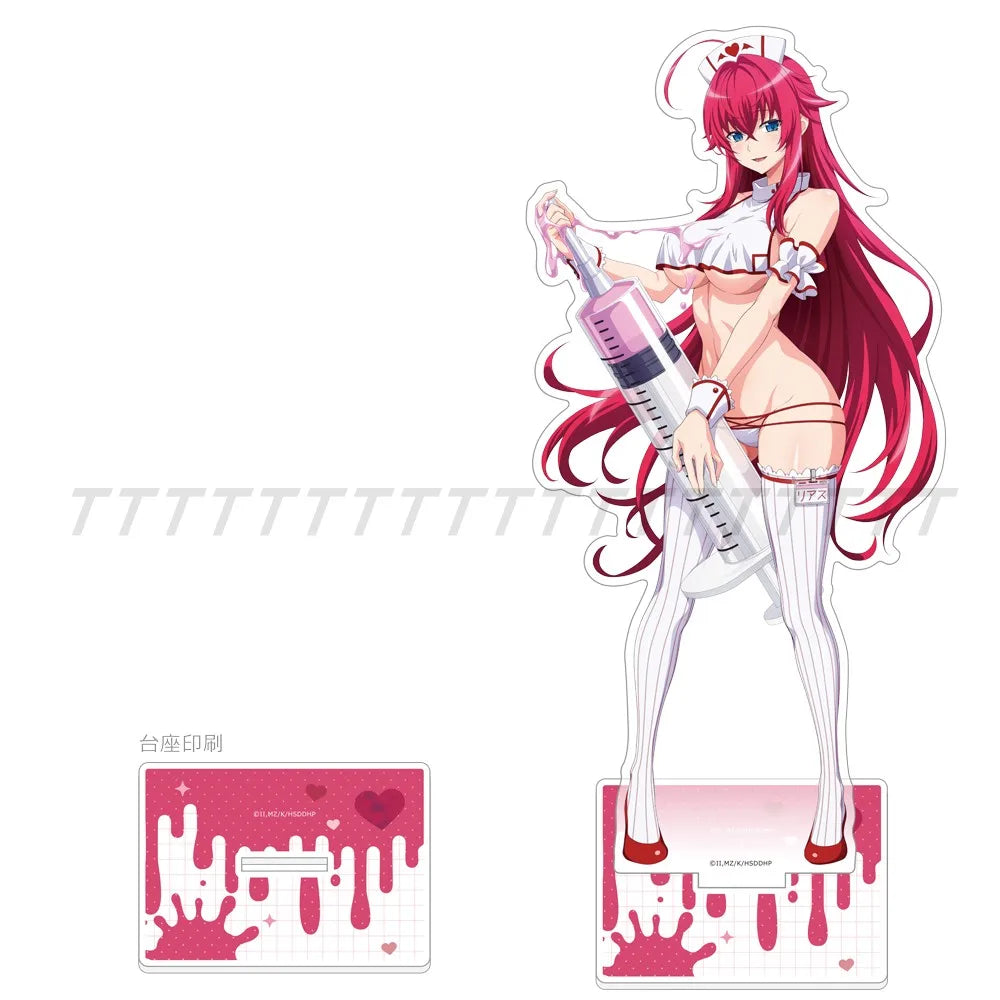 Game Rias Gremory Himejima Akeno Acrylic Stand Figure Doll Anime Keychain Model Plate Cosplay Toy for Gift