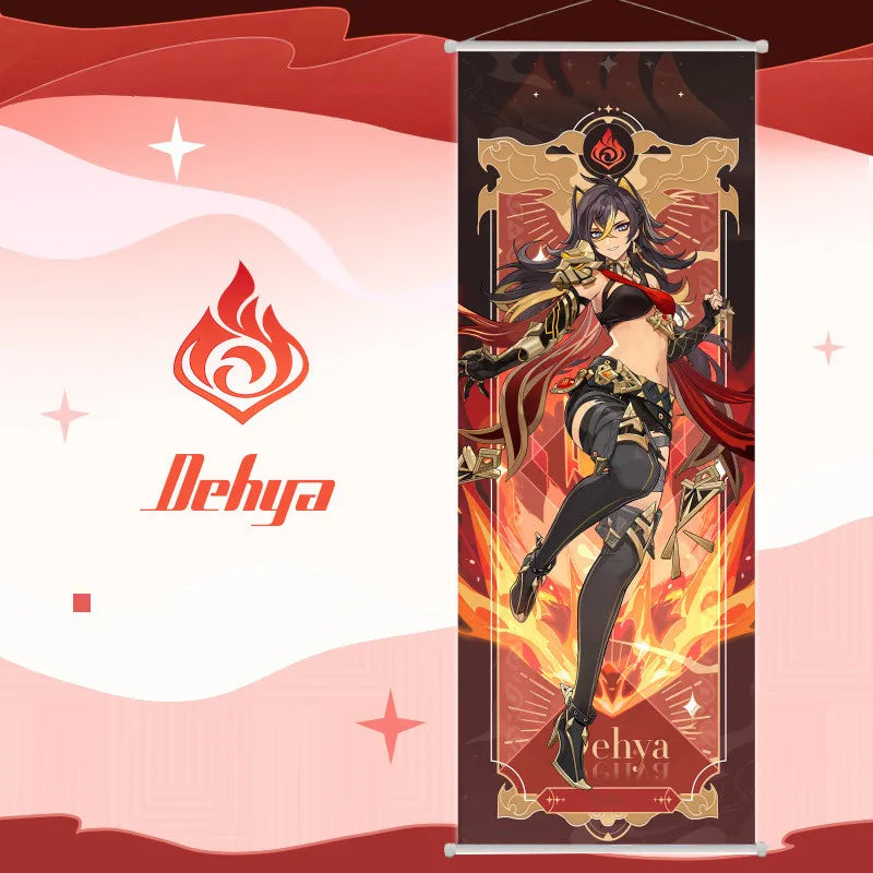 New Nahida Wanderer Raiden Shogun Genshin Impact Scroll Canvas Painting Home Decor Wall Hanging Anime Poster Wall Art Room Decor