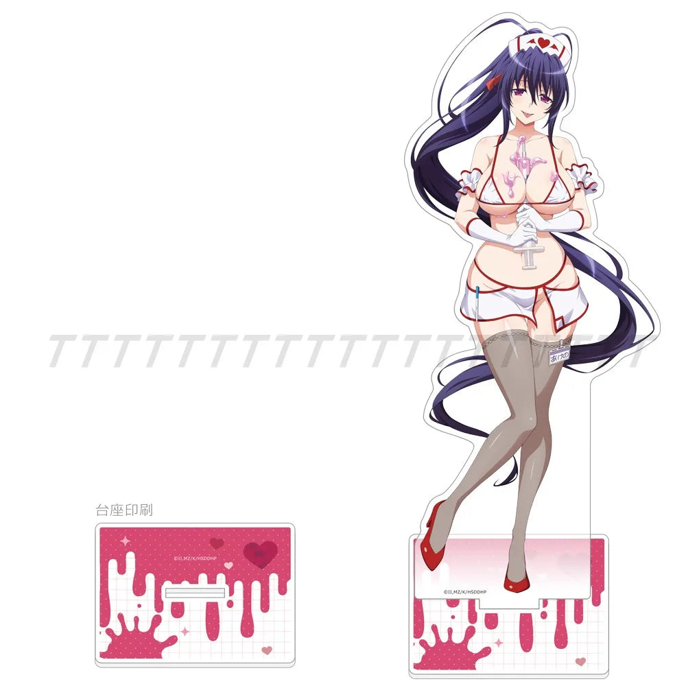 Game Rias Gremory Himejima Akeno Acrylic Stand Figure Doll Anime Keychain Model Plate Cosplay Toy for Gift