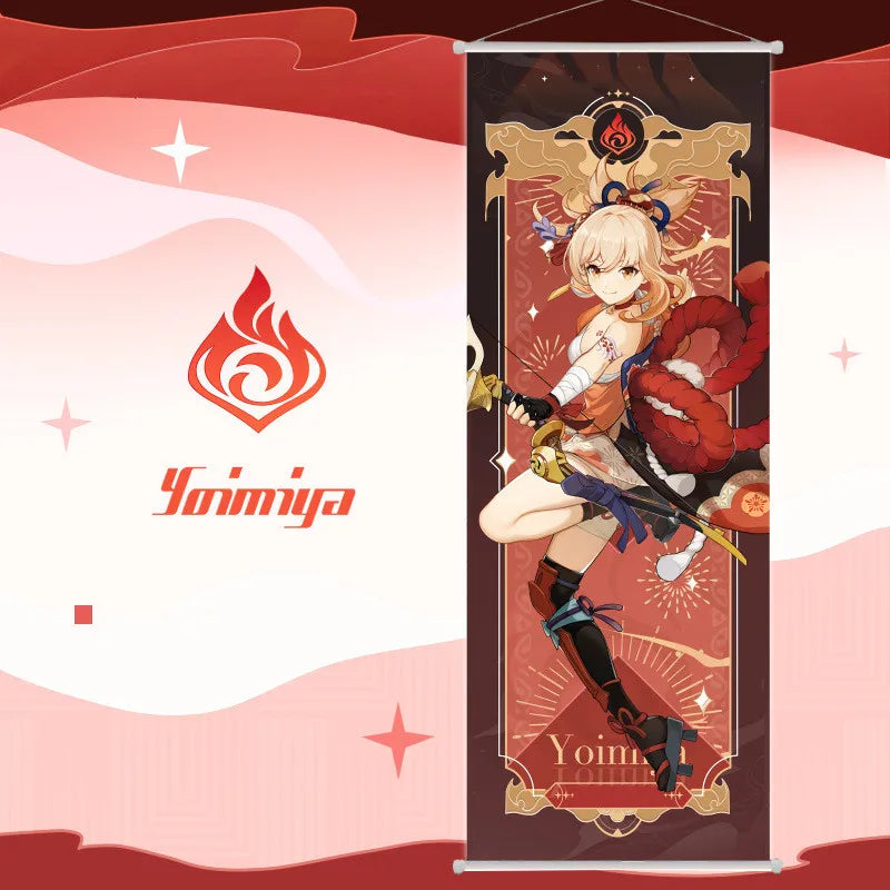New Nahida Wanderer Raiden Shogun Genshin Impact Scroll Canvas Painting Home Decor Wall Hanging Anime Poster Wall Art Room Decor