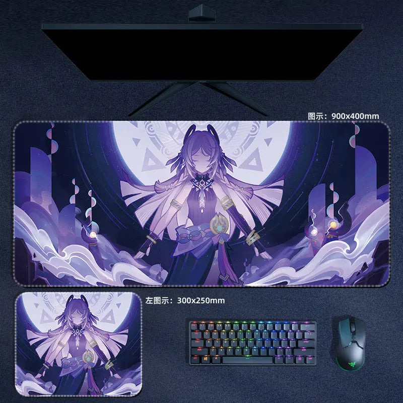 Citlali Mavuika Mouse Pad Genshin Impact Pyro Archon Mousepad Genshin Computer Pad Anime PC Gaming Accessories Desk Mat