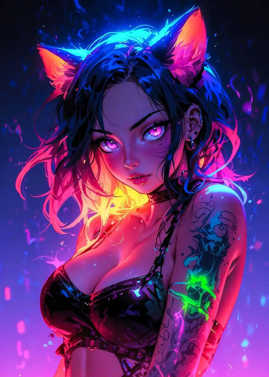 Sexy Anime Girl Canvas Painting, Hot Girl with Sunglasses Poster Canvas Prints, Coquette Room Decor, Girly Wall Art For Home