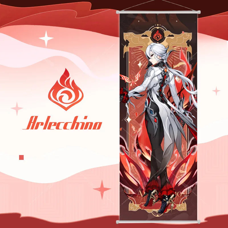 New Nahida Wanderer Raiden Shogun Genshin Impact Scroll Canvas Painting Home Decor Wall Hanging Anime Poster Wall Art Room Decor