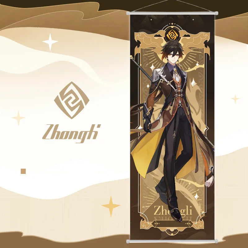 New Nahida Wanderer Raiden Shogun Genshin Impact Scroll Canvas Painting Home Decor Wall Hanging Anime Poster Wall Art Room Decor