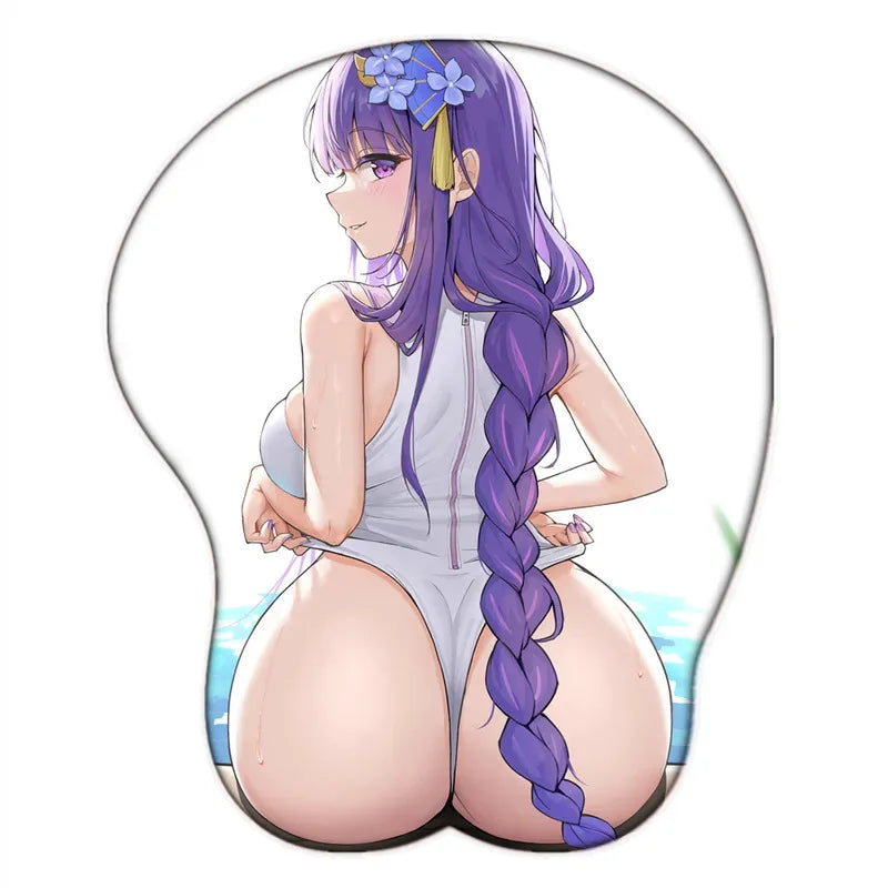 Genshin Impact Ganyu Raiden Shogun Sexy Big Ass Mouse Pad Gamer Anime Cute Manga Wrist Rest 3D Oppai Silicone Gel Mat Mou Diydin